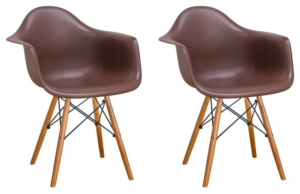 Contemporary Arm Chair Wood Leg  Set of 2   Midcentury   Dining Chairs   by Imtinanz  LLC  Houzz