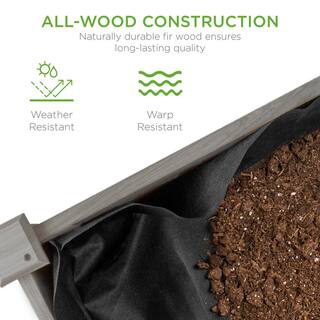 Best Choice Products 48 in. x 24 in. x 30 in. Wood Raised Garden Bed - Gray SKY6395