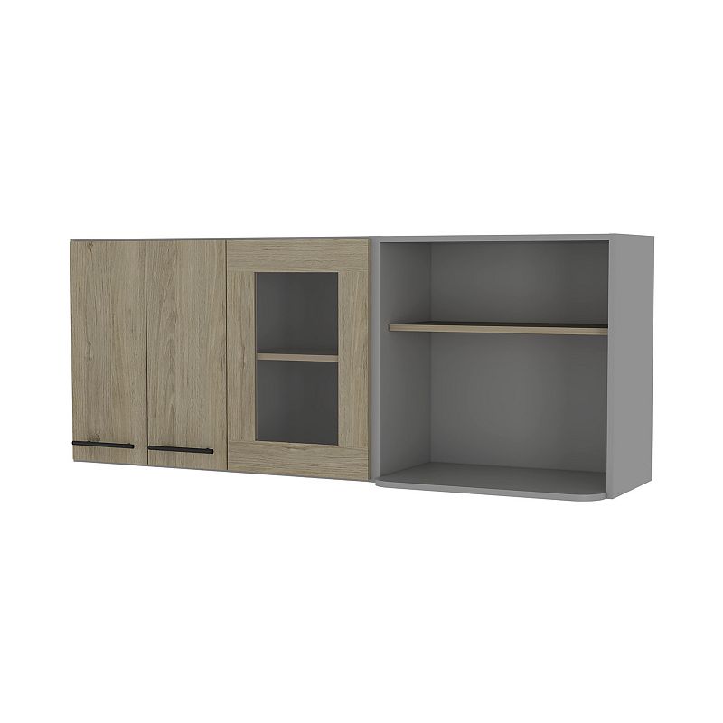 Everly Wall Cabinet， Glass Cabinet， Double Door， Rack