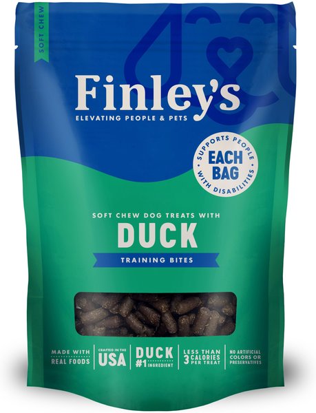 Finley's Barkery Duck Recipe Soft Chew Training Bites Dog Treats， 16-oz bag