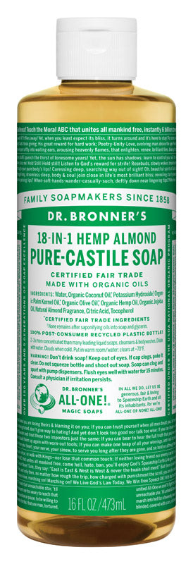 CASTILE SOAP ALMND 16OZ