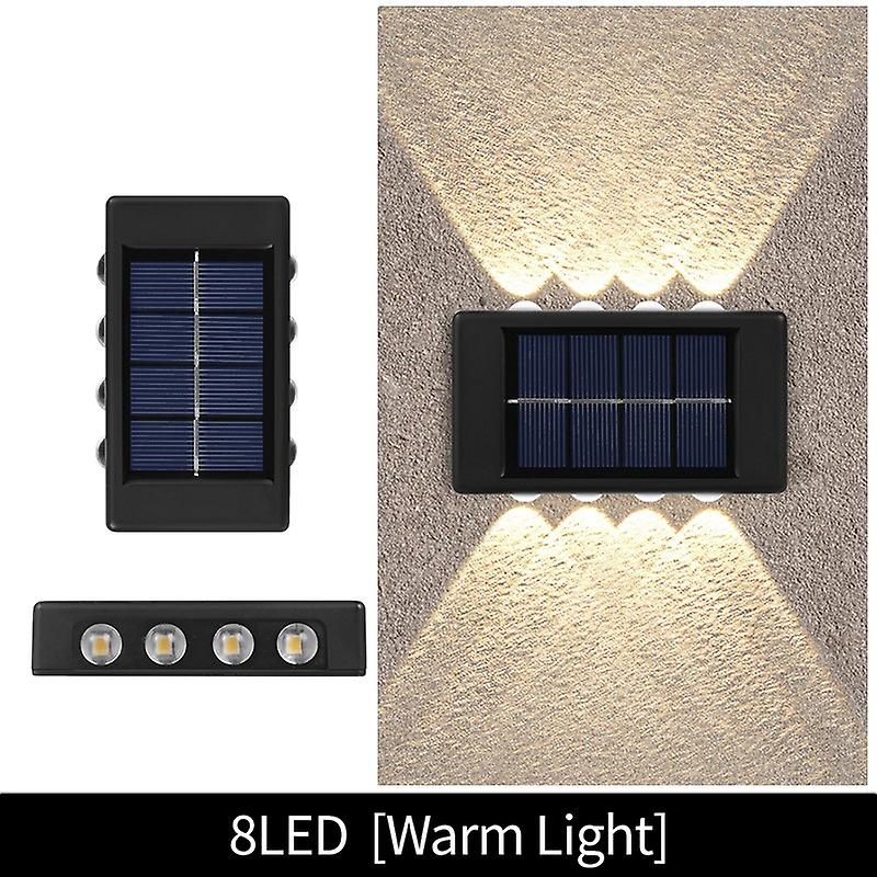 1pcs Solar Wall Lamp 4/6/8/10 Led Solar Powered Lights Sunlight Lamp Waterproof Up And Down Outdoor Lighting For Garden Stairs Fence Courtyard Decorat