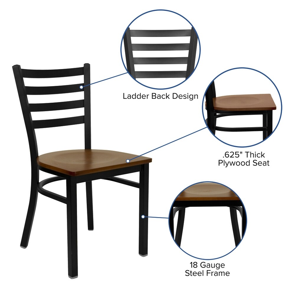 Ladder Back Metal Restaurant Chair   16.5\