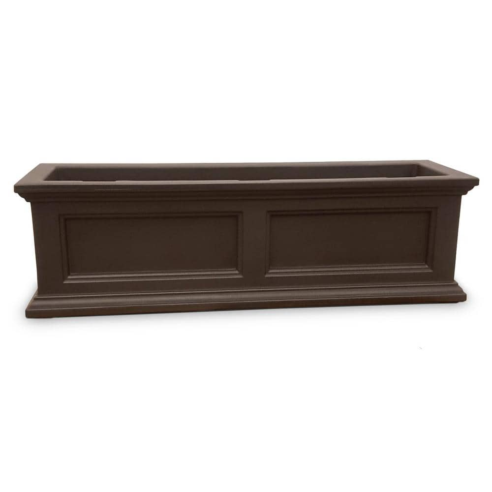 Mayne Fairfield 36 in. x 11 in. Self-Watering Espresso Polyethylene Window Box 5822-ES