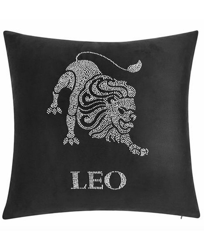 Edie@Home Velvet Beaded 'Leo' Decorative Pillow， 18