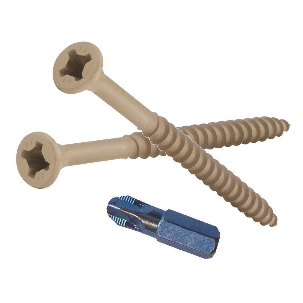 Phillips II Plus #9 2-12 in. Phillips-Square Flat-Head Wood Deck Screws (25 lb.-Pack) 05250