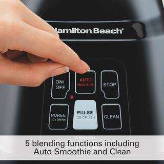 Hamilton Beach 40 oz. 2-Speed Black Glass Smoothie Smart Blender 56207