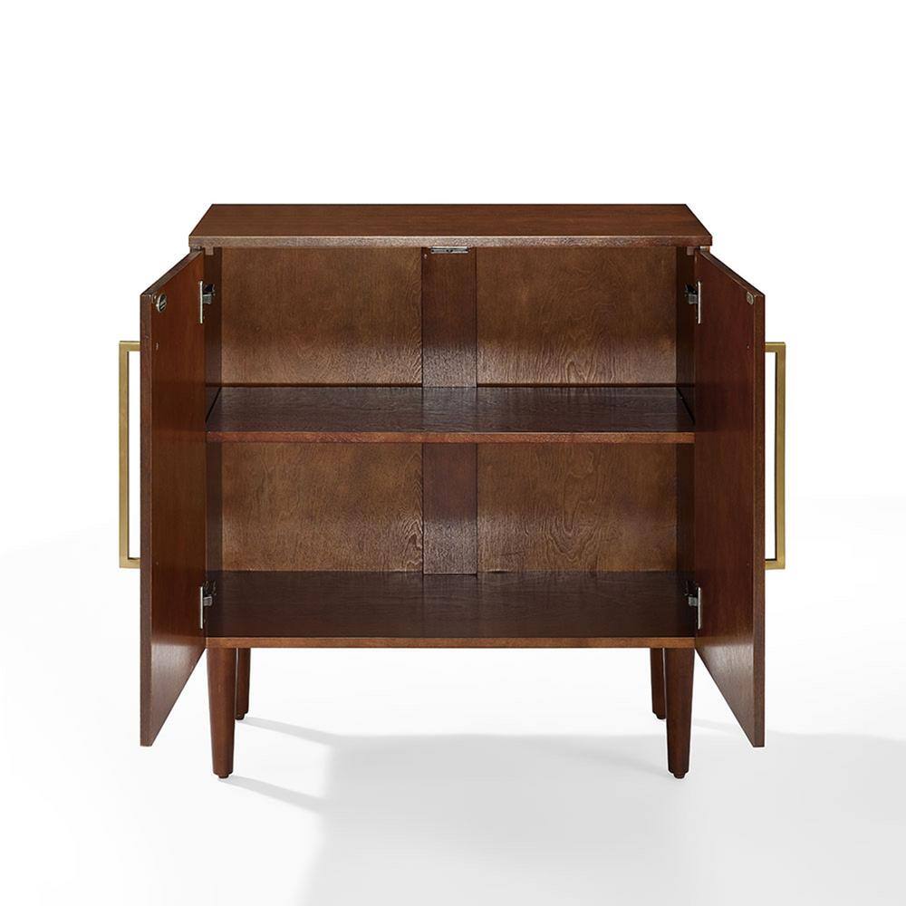 CROSLEY FURNITURE Everett 31 in. Mahogany Standard Rectangle Wood Console Table with Cabinet CF6122-MA