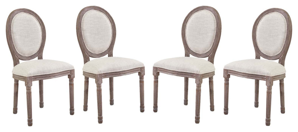 Emanate Dining Side Chair Upholstered Fabric Set of 4 by Modway   French Country   Dining Chairs   by Homesquare  Houzz