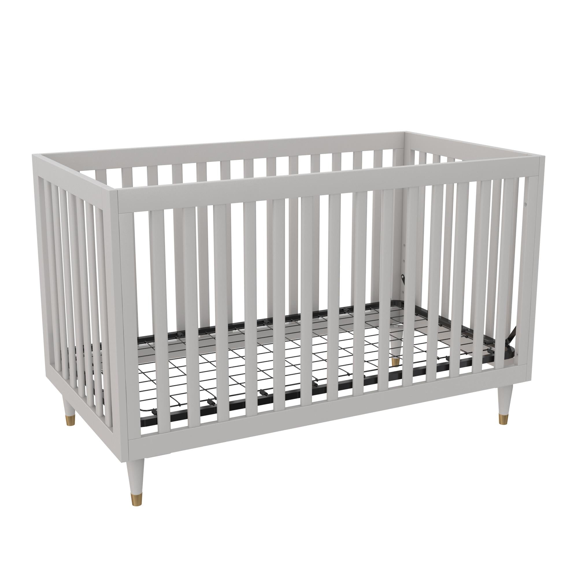 Little Seeds Rowan Valley Flint 3 in 1 Crib, Gray with Metal Legs