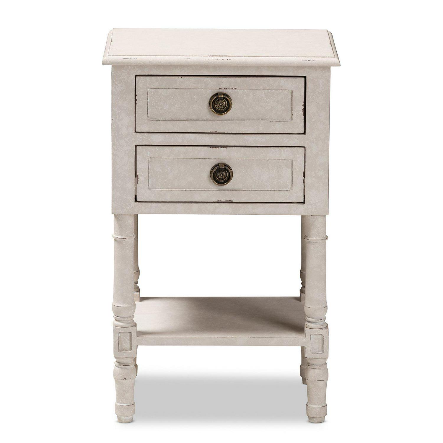 Baxton Studio Lenore 2 Drawer Nightstand