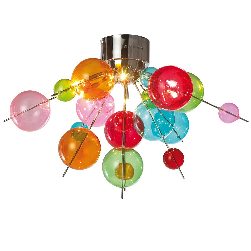 Febland LBL23C/6C Molecular Multi-Coloured Bauble 6 Lamp Semi Flush Light