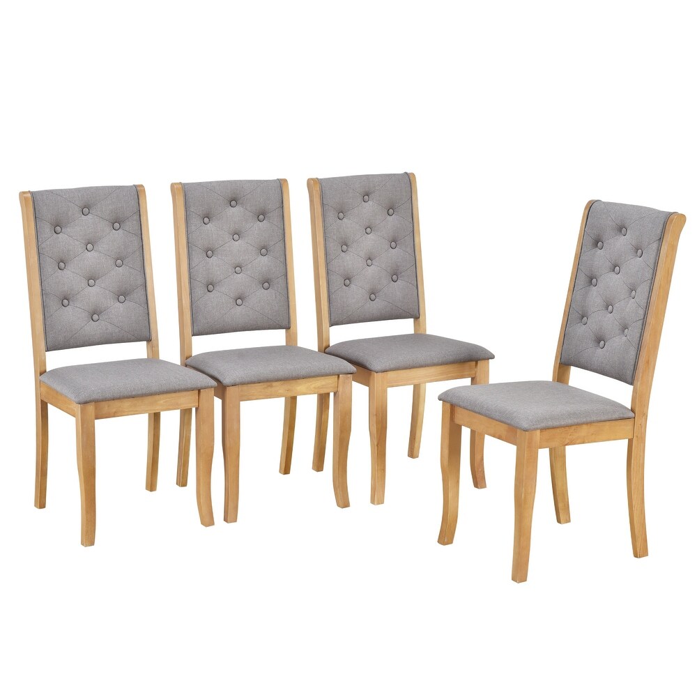 Modern Vintage 6 Piece Dining Set with Rectangular Dining Table and Tufted Dining Chairs   Bench Seating  for Dining Room