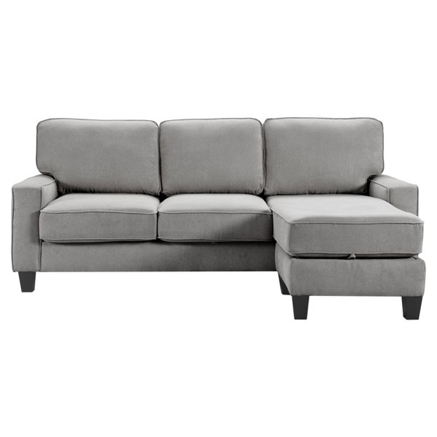 Palisades Reversible Small Space Sectional With Storage Soft Gray Serta