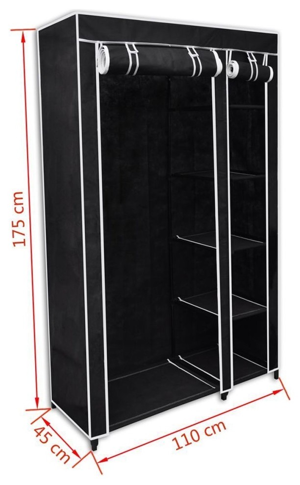 Folding Clothing Wardrobe   Black   Contemporary   Armoires And Wardrobes   by AffordableVariety  Houzz