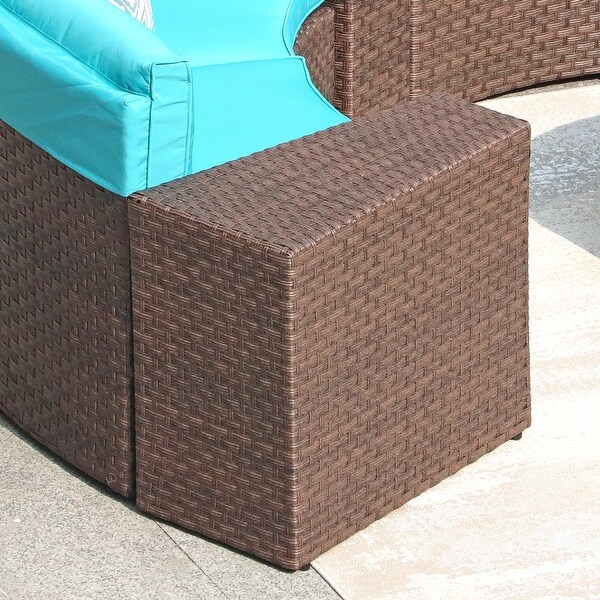 2piece Outdoor Wicker Arm Table Patio Side Table