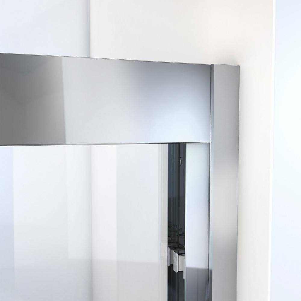 DreamLine Duet Plus 55- 59 in. W x 58 in. H Sliding Semi Frameless Tub Door in Chrome SHDR-1860580-01