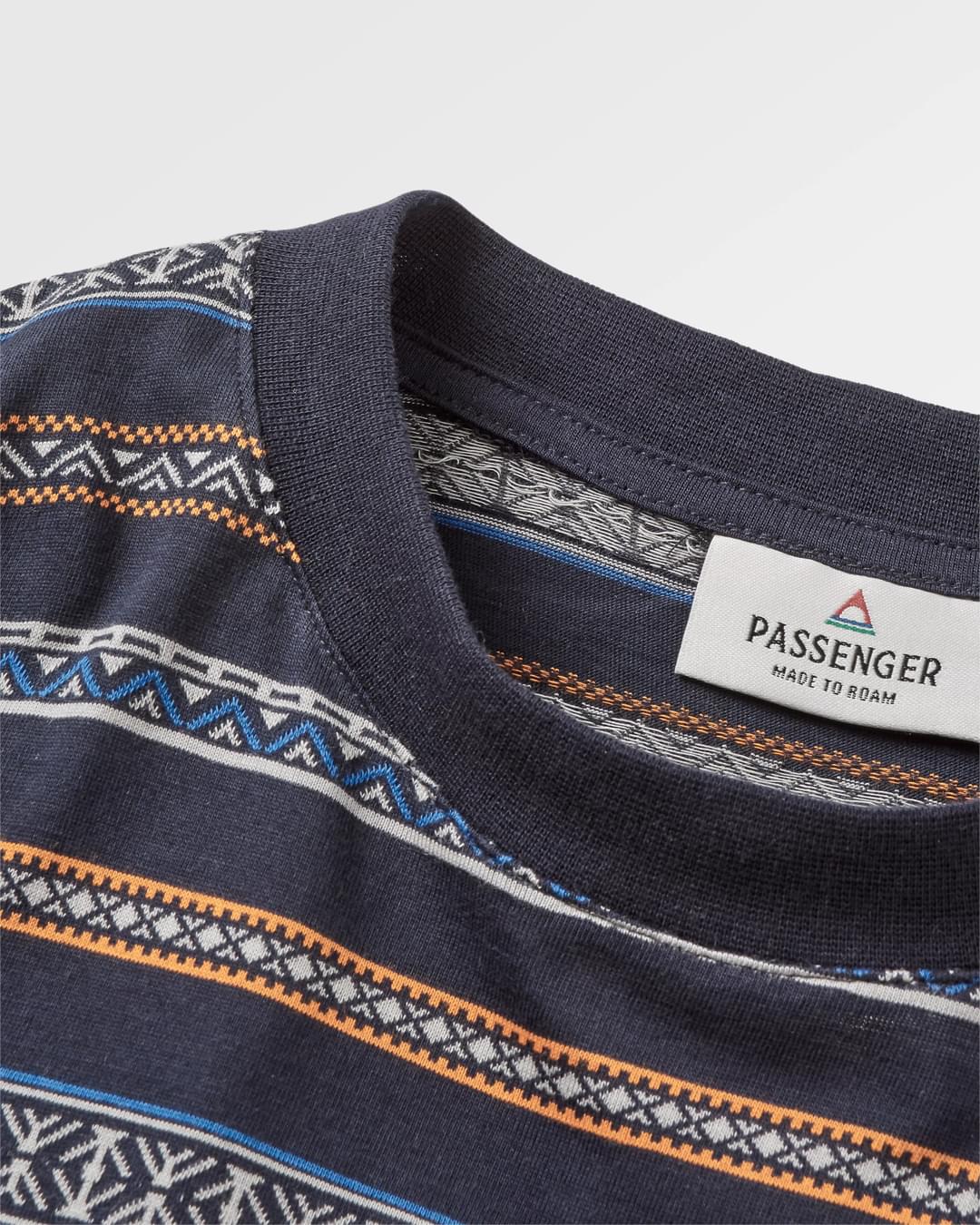 Crackle Organic Relaxed Fit T-Shirt - Midnight Fairisle Stripe