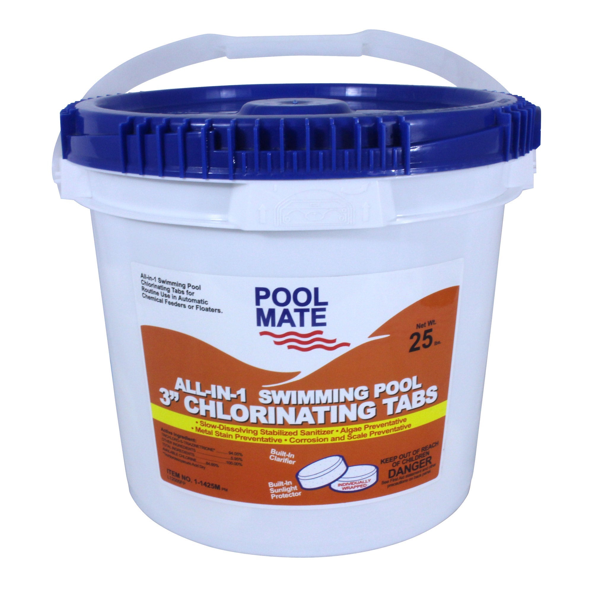 Pool Mate All-in-One 3′′ Chlorine Tabs – 25 Lbs