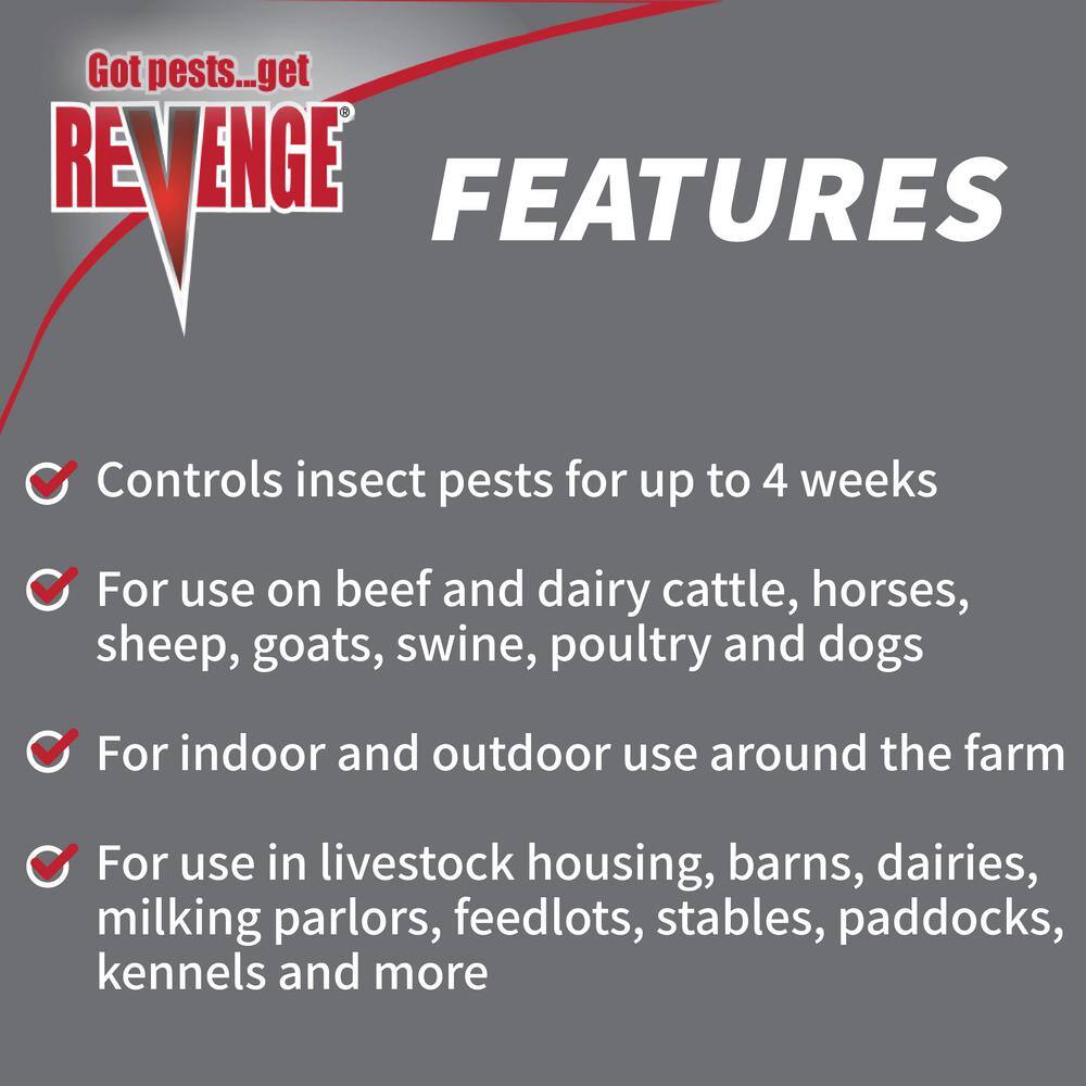 Revenge Revenge Barn and Stable Fly Spray 32 oz. Concentrate Long Lasting Insecticide for Flea and Tick Control 46178