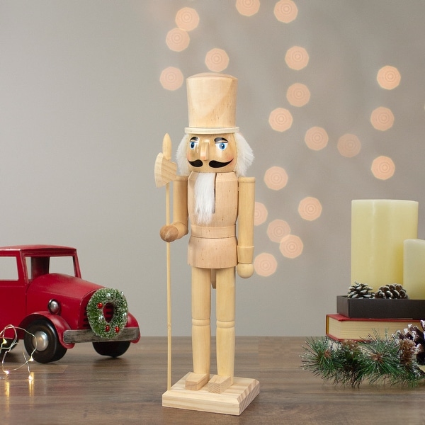 15 Unfinished Paintable Wooden Christmas Nutcracker with Scepter