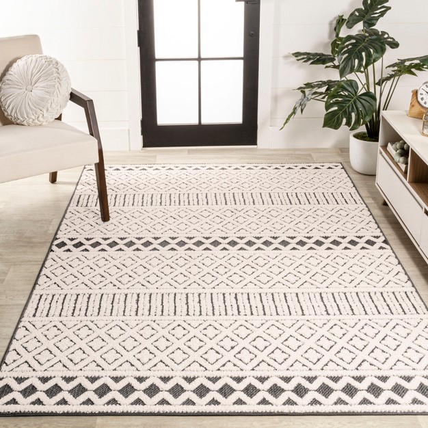 Jonathan Y Ormond High low Modern Trellis Geometric Moroccan Indoor outdoor Area Rug