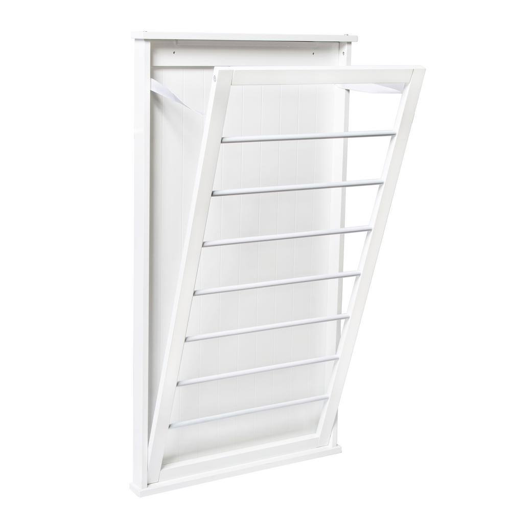 Honey-Can-Do 23 in. x 42 in. White Vertical Wall Mount Dry Rack DRY-04445