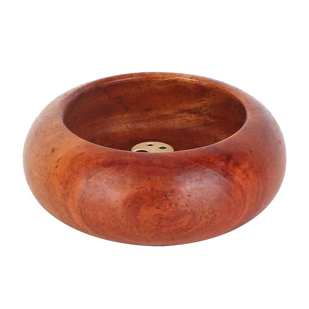 Vietnamese  Mini Round Incense Stick Buddhist Supplies Bowl Shape Incense Holder(rosewood)