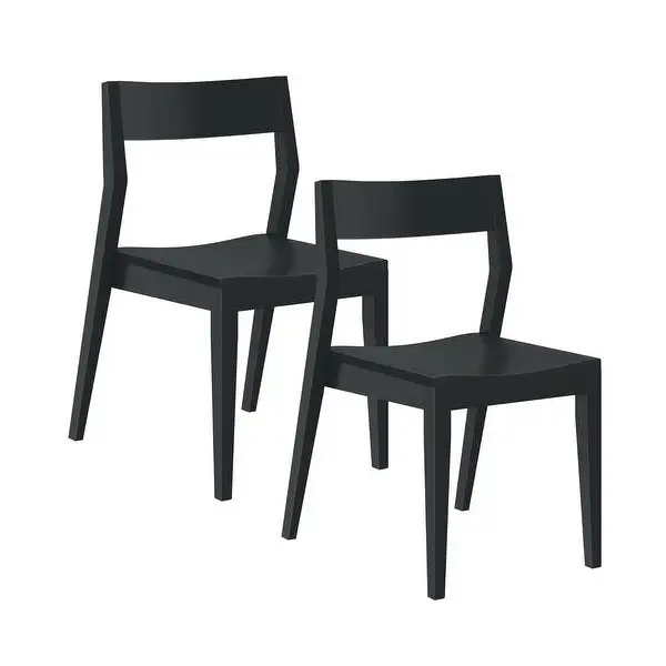 Plank and Beam Modern Solid Wood Dining Chair - Set of 2 - N/A