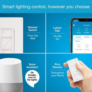 Lutron Caseta Smart Lighting Starter Kit with Smart Hub Pico Remote and 2 Dimmer Switches White (CASETA-2DIMMER-BNDL) CASETA-2DIMMER-BNDL