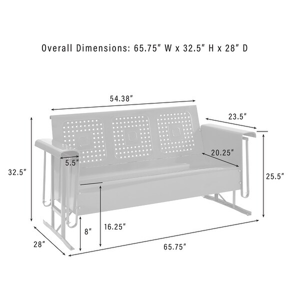 Crosley Bates Outdoor Metal Sofa Glider