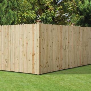 Outdoor Essentials 12 in. x 4 in. x 6 ft. Dog Ear Brazilian Pine Fence Picket (12-Pack) 344291