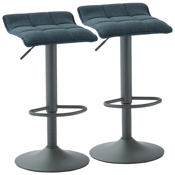 Pluto-Adjustable Height Fabric Stool， Set of 2