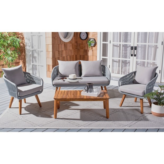 Prester 4pc Living Set Gray natural Safavieh