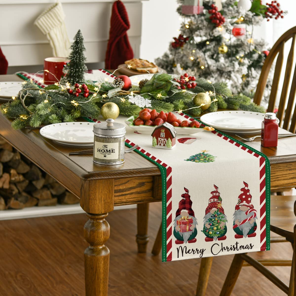 Artoid Mode Christmas Gnome Table Runner 13 x 72 Winter Xmas Home Kitchen