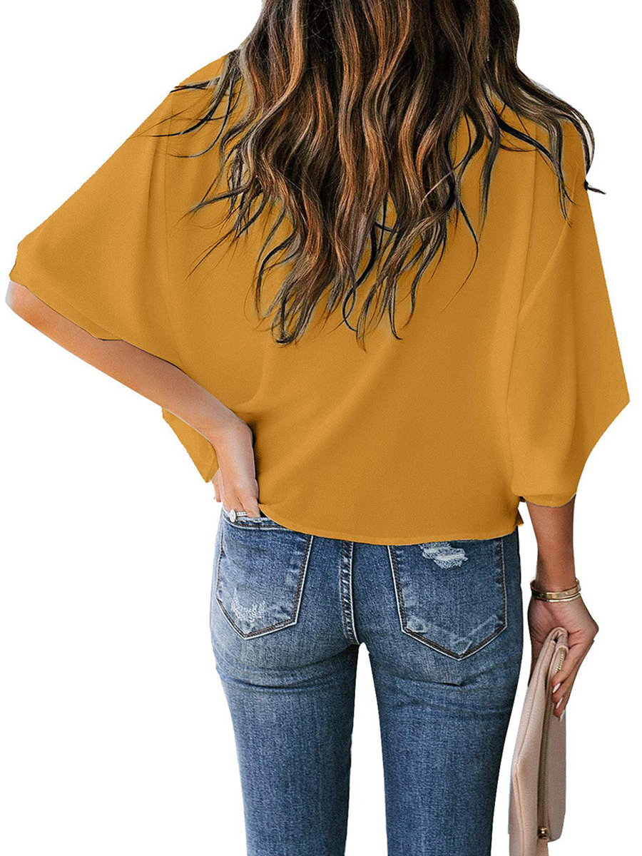 Chiffon Loose V-neck Casual Blouse