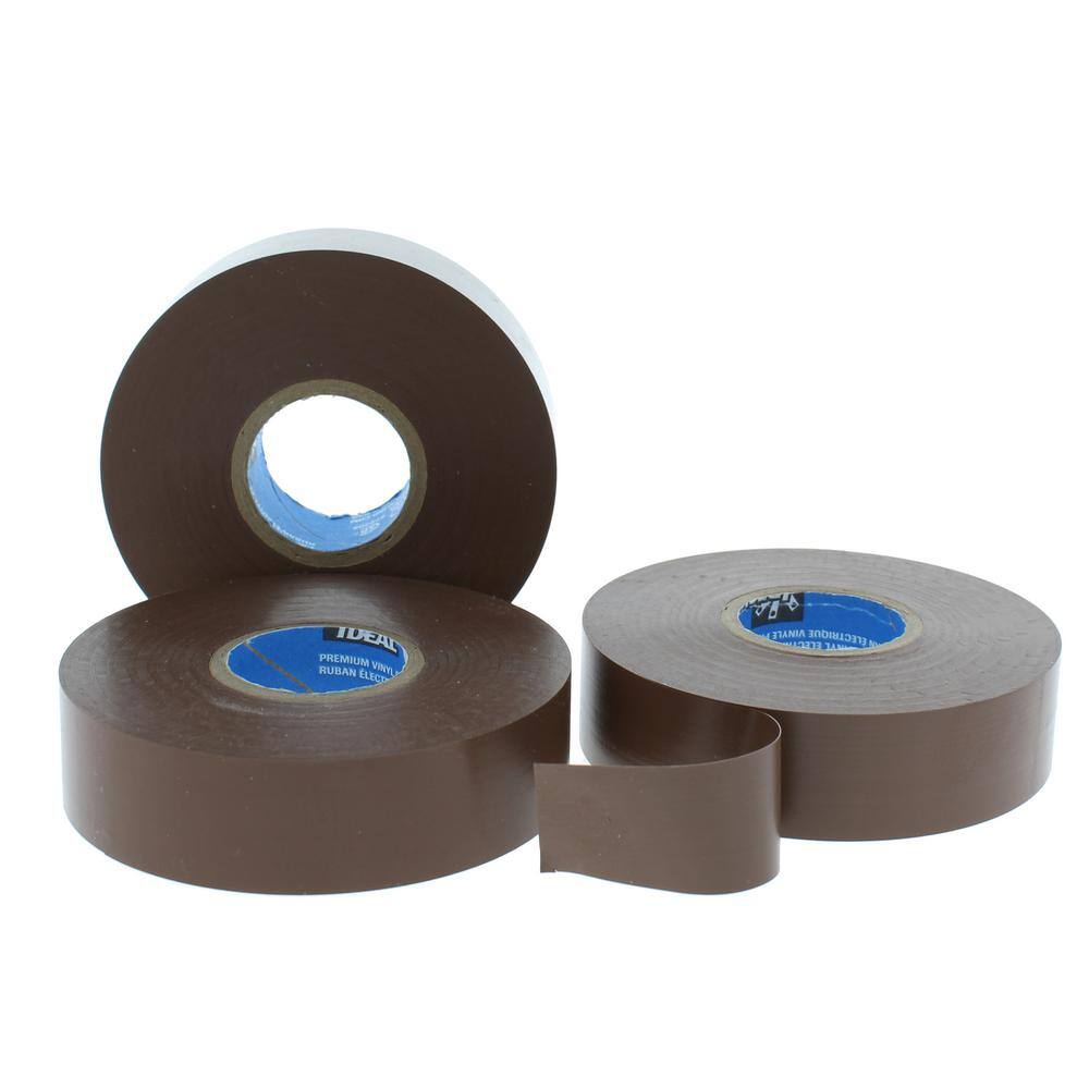 IDEAL Wire Armour 34 in. x 66 ft. Premium Vinyl Tape Brown (10-Pack) 46-35-BRN-10PK