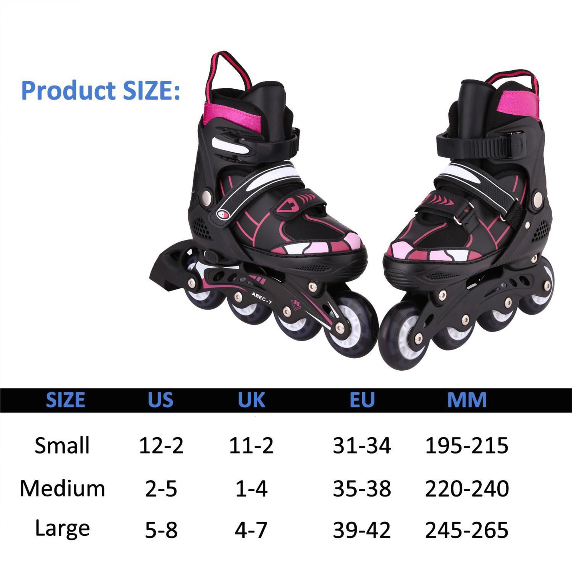 Adjustable Blades Inline Skates with Light up Wheels Beginner Artificial Leather Rollerblades Fun Illuminating Roller Skates for Kids Boys and Girls