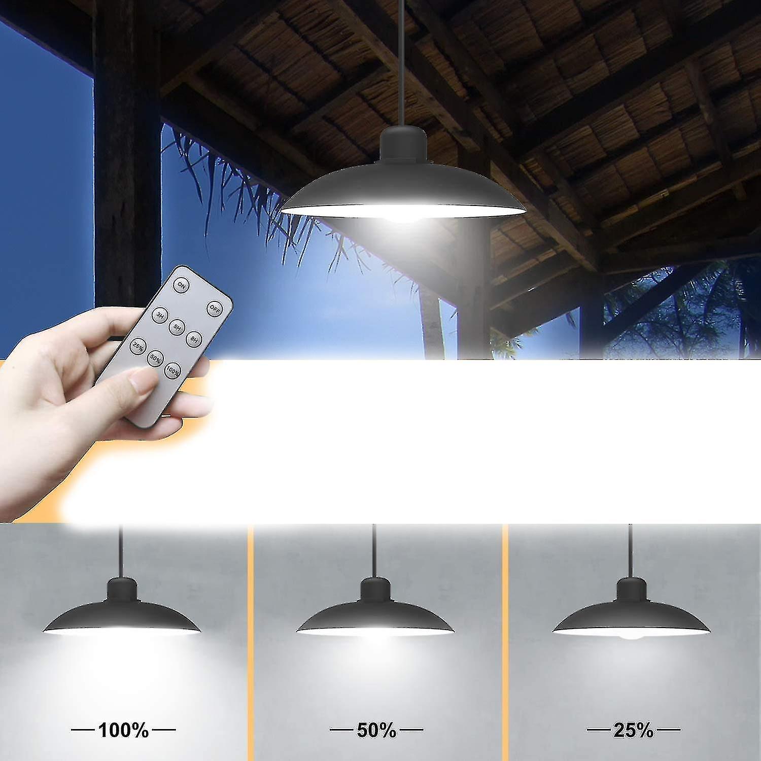 Solar Lights Outdoor/indoor，remote Control Solar Powered Pendant Lights Ip65 Waterproof，auto On/off