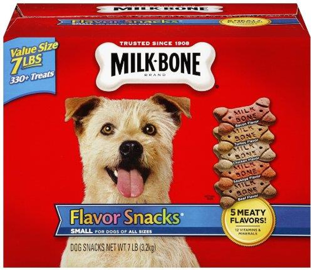 Milk-Bone Flavor Snacks Dog Treats， Small， 7 Lbs.