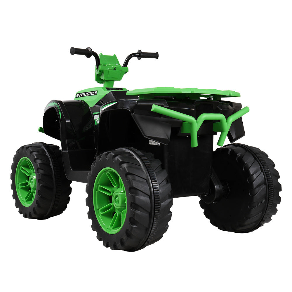 12V Battery-Powered Ride-On for Kids Electric 4-Wheeler Quad ATV Ride On Toy w/ Music Horn LED Lights 2 Speeds for Boys Girls Ages 3-7, Green