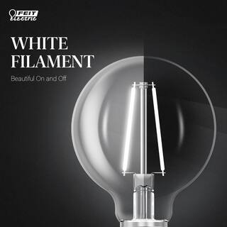 Feit Electric 40-Watt Equivalent G25 Dimmable White Filament CEC Clear Glass LED Globe Light Bulb Daylight 5000K (3-Pack) G2540950CAWFILHDRP3