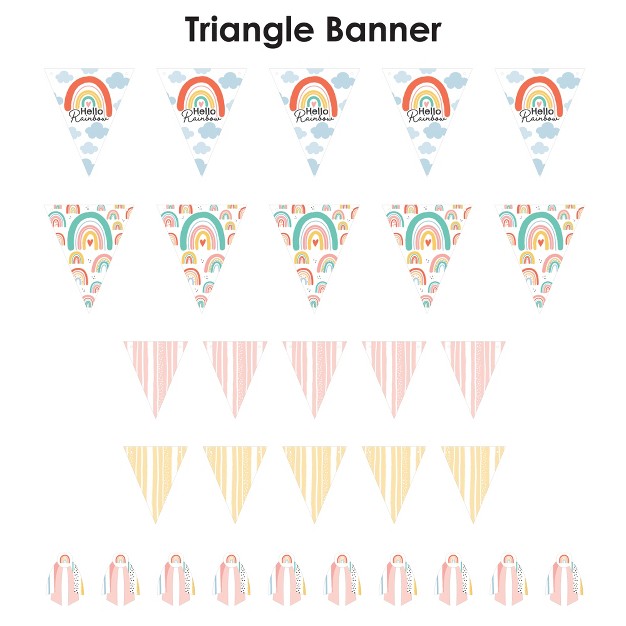 Big Dot Of Happiness Hello Rainbow Diy Boho Baby Shower And Birthday Party Pennant Garland Decoration Triangle Banner 30 Pieces