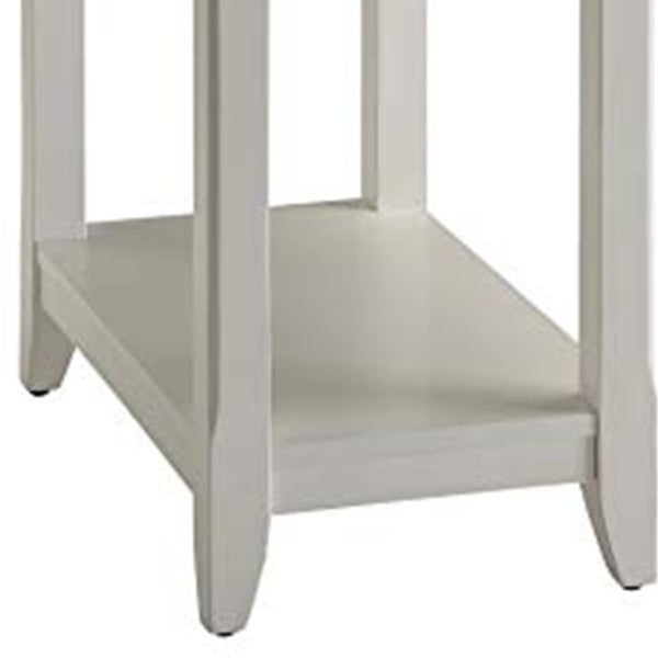 Affiable Side Table， White - 23 H x 22 W x 13 L Inches