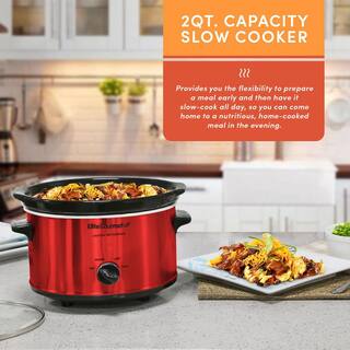 Elite Gourmet 2 Qt. Oval Slow Red Cooker MST-275XR