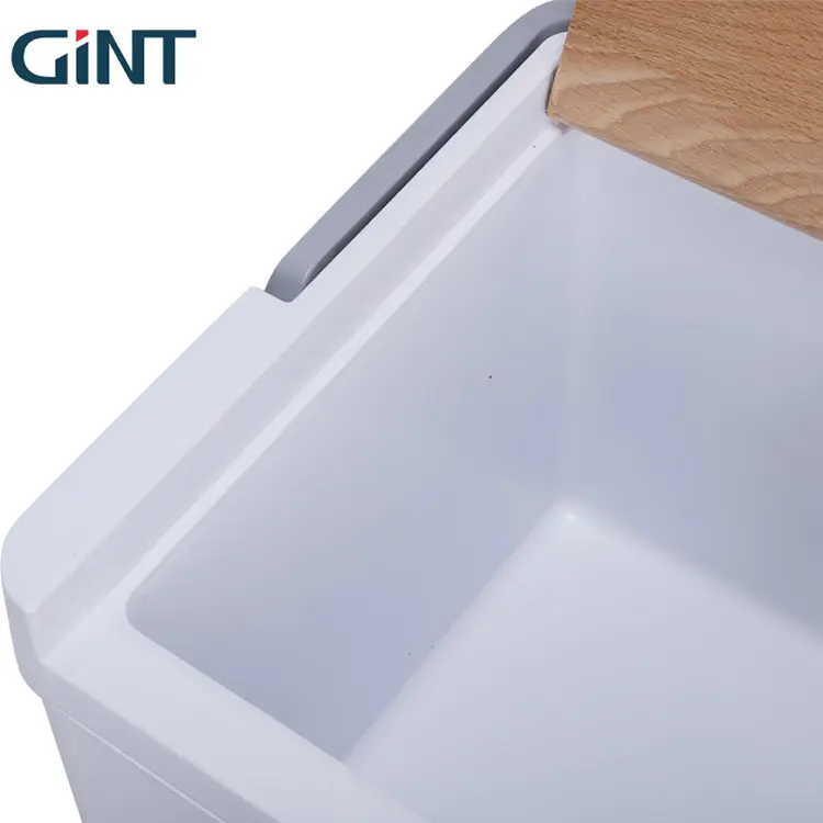 Factory wholesale waterproof portable ice chest coolers 11l white cooler box with wooden lid for outdoor camping hiking