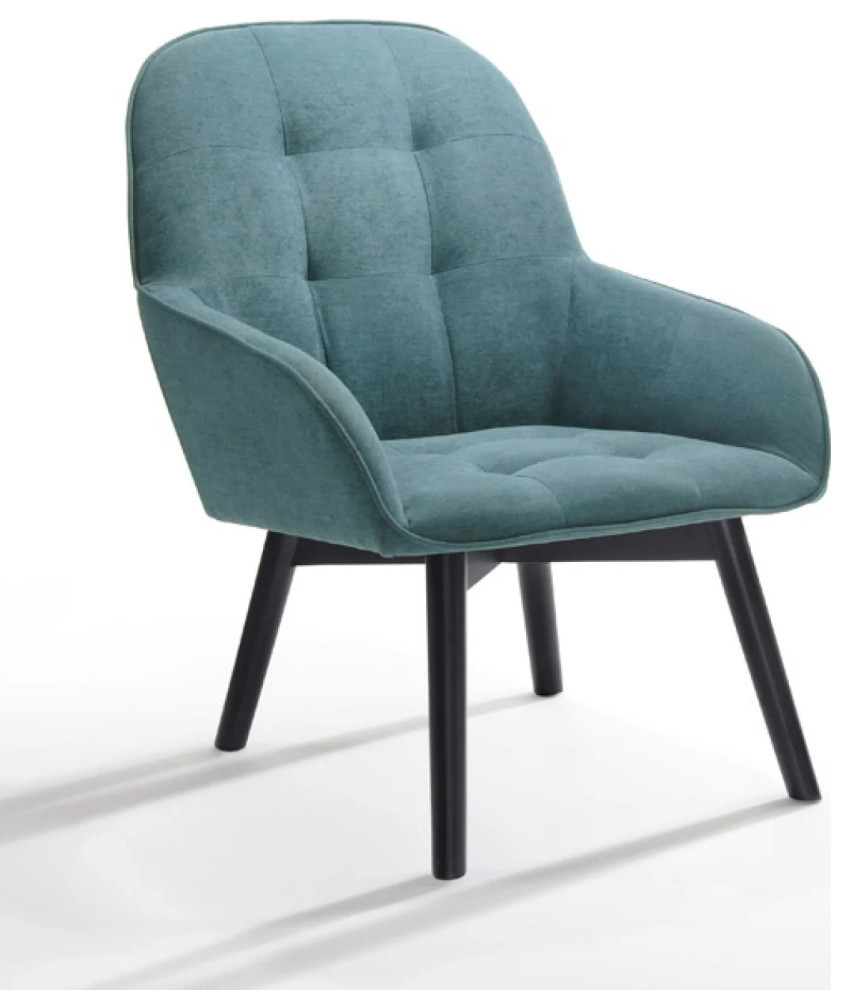 Susan Modern Teal and Black Accent Chair and Ottoman   Midcentury   Armchairs And Accent Chairs   by Rustic Home Furniture Deco  Houzz