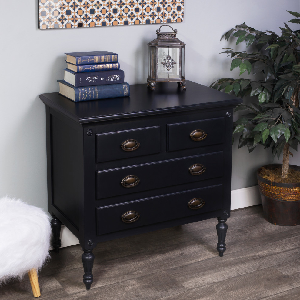 Masterpiece Drawer Chest  Black   Traditional   Accent Chests And Cabinets   by clickhere2shop  Houzz