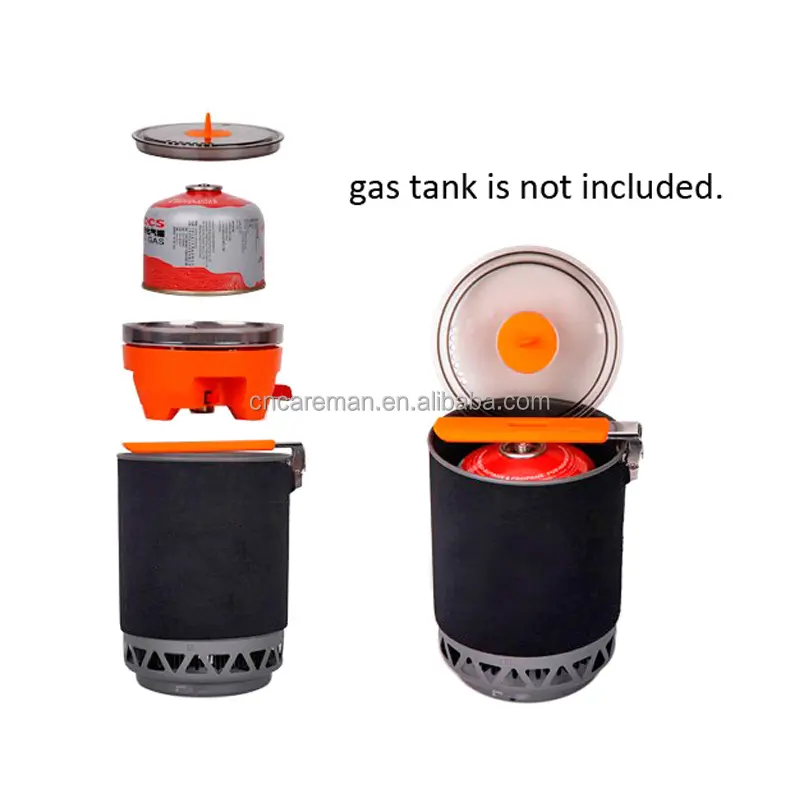 Outdoor Camping Hiking 1600ml Pot   Gas Stove Set  Portable Backpacking Compact Cooking System for Solo/Single/1 2 Persons OEM