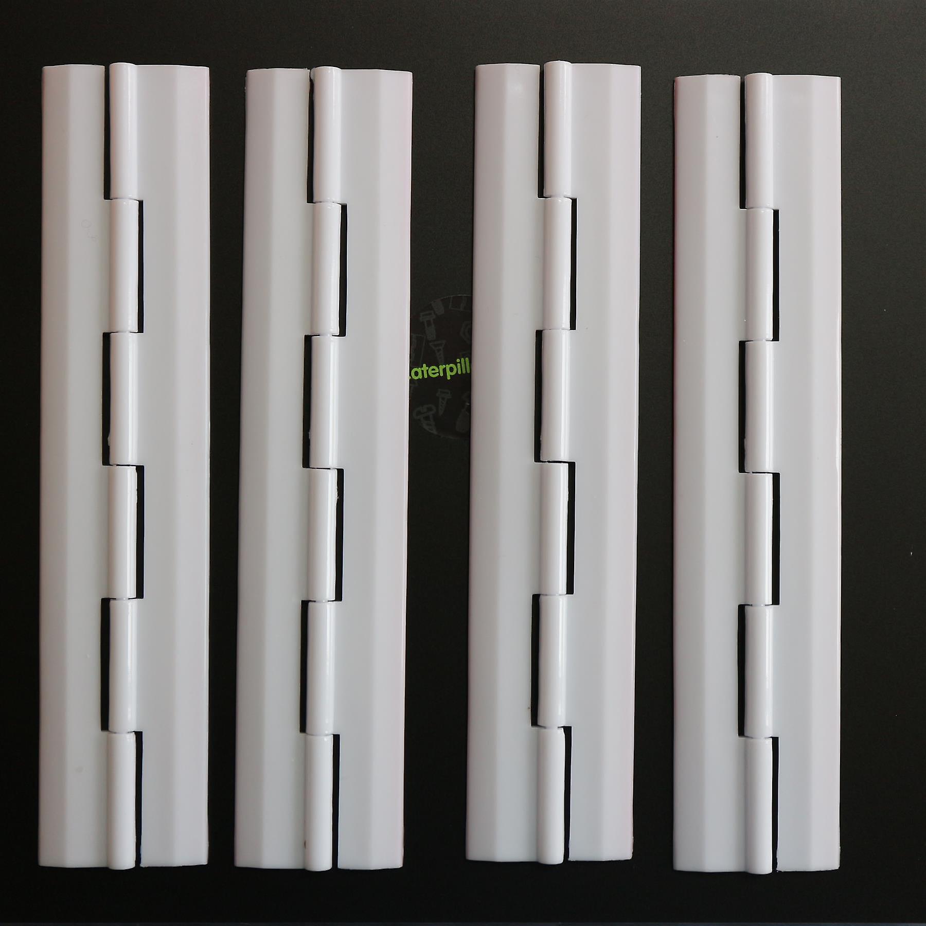 4x White， Acrylic Hinges， 200mm - No Glue Required， Plastic Piano Hinges